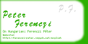 peter ferenczi business card