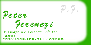 peter ferenczi business card